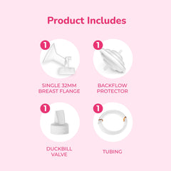 Spectra flange xlarge 32mm fits securely for comfortable pumping.