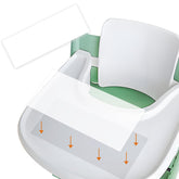 Spidfee suction solver stickers stabilize a baby bowl on the tray.