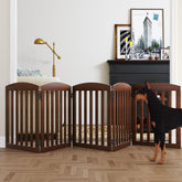 Spirich 120-inch dog gate in doorway provides a wide safe barrier.