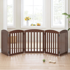 Spirich wooden gate folding into a Z-shape for flexible room division.