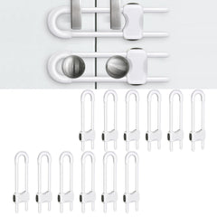 SPISPI 12-pack U-shaped cabinet locks secure cupboards and drawers.