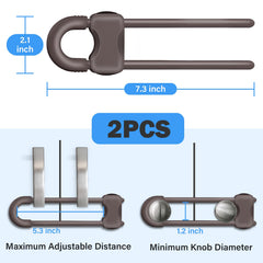 SPISPI brown U-shaped cabinet lock closeup demonstrating durable, easy-to-use latching design.