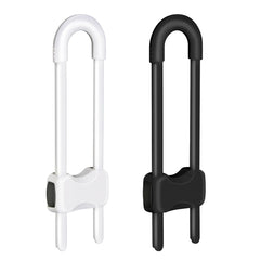 SPISPI cabinet locks white 2-pack on doors for child safety.