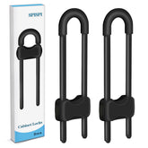 SPISPI two-pack U-shaped cabinet locks secure cabinets for child safety.