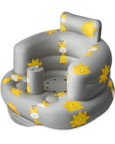 SplashEZ giraffe-pattern baby seat for upright play.