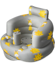 SplashEZ giraffe-pattern baby seat for upright play.