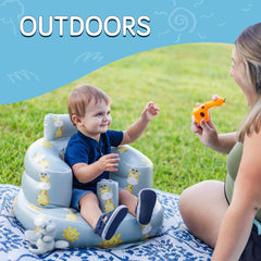 SplashEZ seat used for storytime with child comfortably seated.
