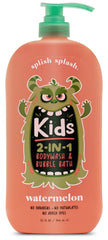 Splish Splash Watermelon-scented bottle showing gentle cleansing for kids.