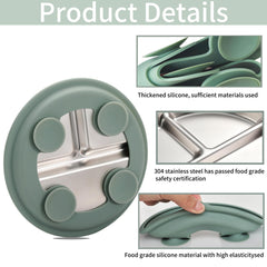 SPMKTQK divided three-section plate supports balanced portions for toddlers.