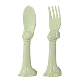 Spoon la la toddler spoon with cat-shaped handle offers ergonomic grip.