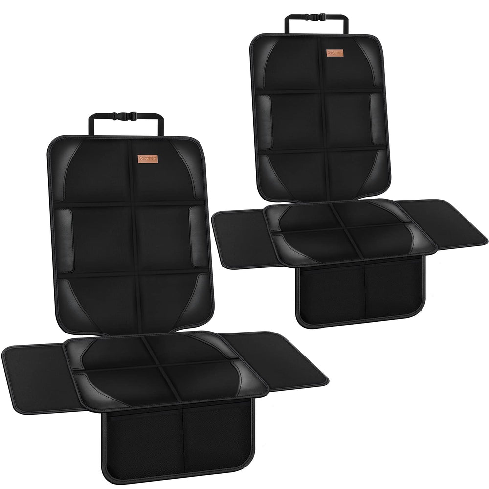 Spotmart car seat protector with large dimensions guards wide seats and gaps against crumbs.