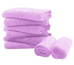 Spotted Play burp cloths purple bundle offer soft, highly absorbent protection for mealtimes.