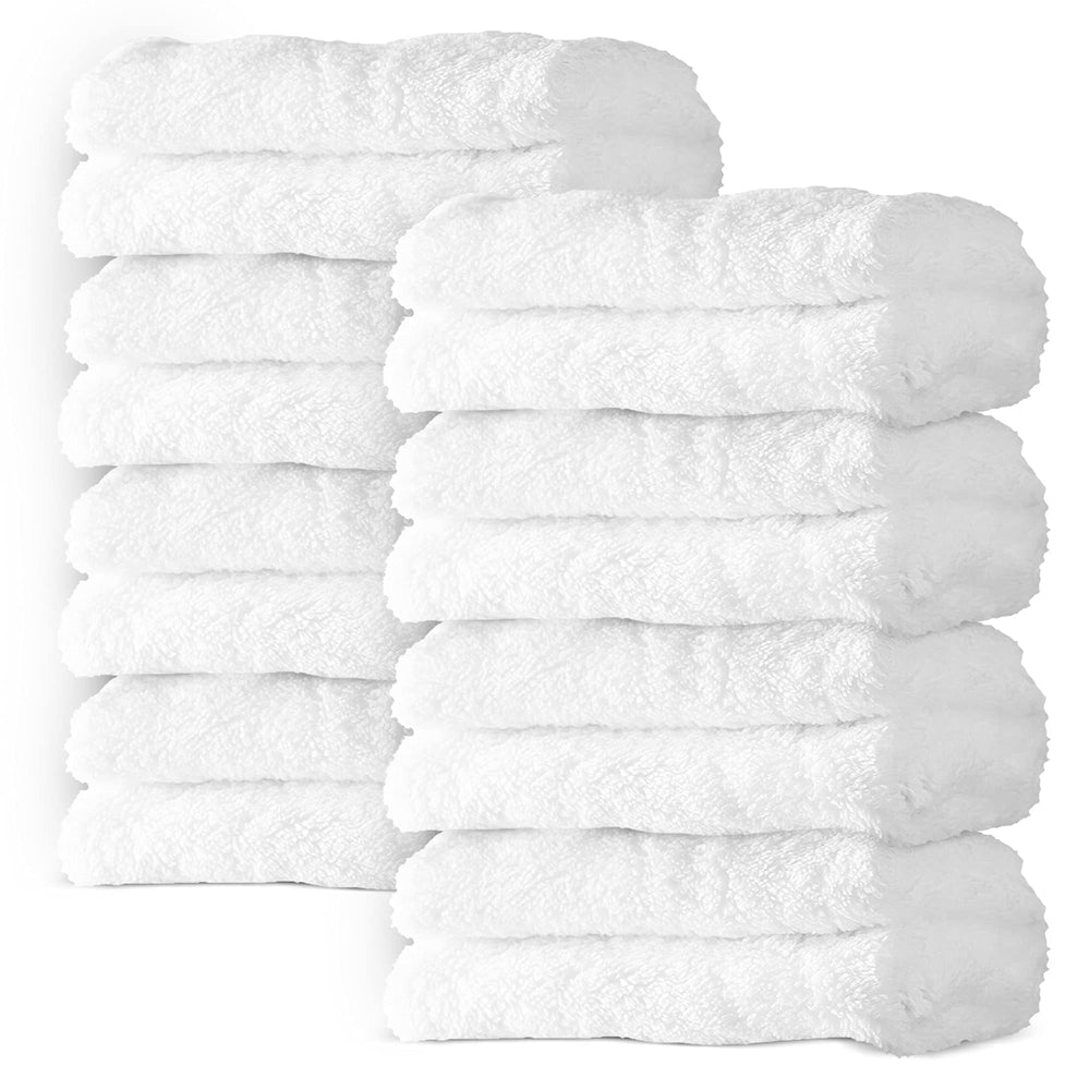Spotted Play burp cloths 8-pack white, 20x10 inches, ultra-absorbent for feeding messes