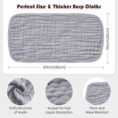 Spotted Play muslin cloths for baby wipes, towels, and burp use.