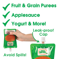 Clear window lets you view contents at a glance with Sprout Cups pouches.