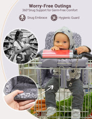 Sprouterie high chair cover in dark grey for restaurant use, keeps seats clean.