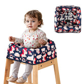 Sprouterie high chair cover with unicorn safety harness keeps baby secure during meals