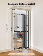 Sprouterie pressure mount cat gate close-up shows no wall damage.