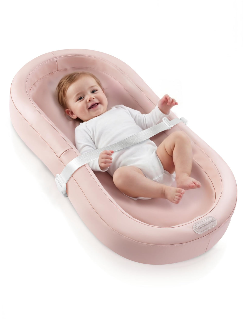 Sprouterie wipeable changing pad waterproof top view showing easy cleanup