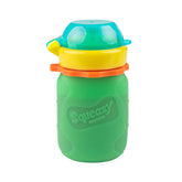 Squeasy Snacker Green spill-proof pouch shows leak-free on-the-go design