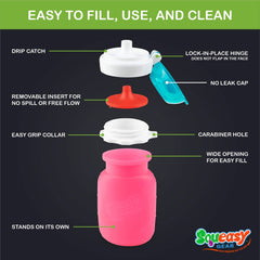 Squeasy Snacker stand-up pouch ready for easy storage