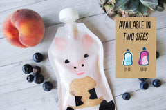 Squooshi pouch freezer-safe design preserves freshness for later snacks.