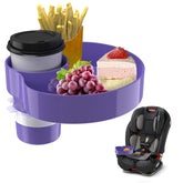 SSPONT Kids Car Seat Tray in purple with stable base for mess-free snacks.