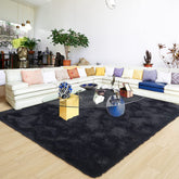 ST. BRIDGE Ultra Soft Black Rug 5x8 corner view adds cozy warmth to any room.
