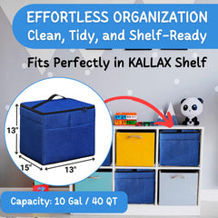 Starsiko XL inside toy basket keeps blocks organized for quick access.