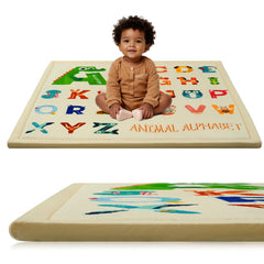 STARUIA Baby Play Mat memory foam close-up highlighting 1.1-inch cloud-like support for tummy time