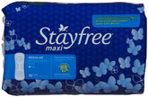 Stayfree Maxi Pads Regular-10ct with Cottony Dry Cover for fast absorption and dry feel.