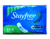 Stayfree Super Maxi Pads Size 2 pack front view for reliable daily protection.