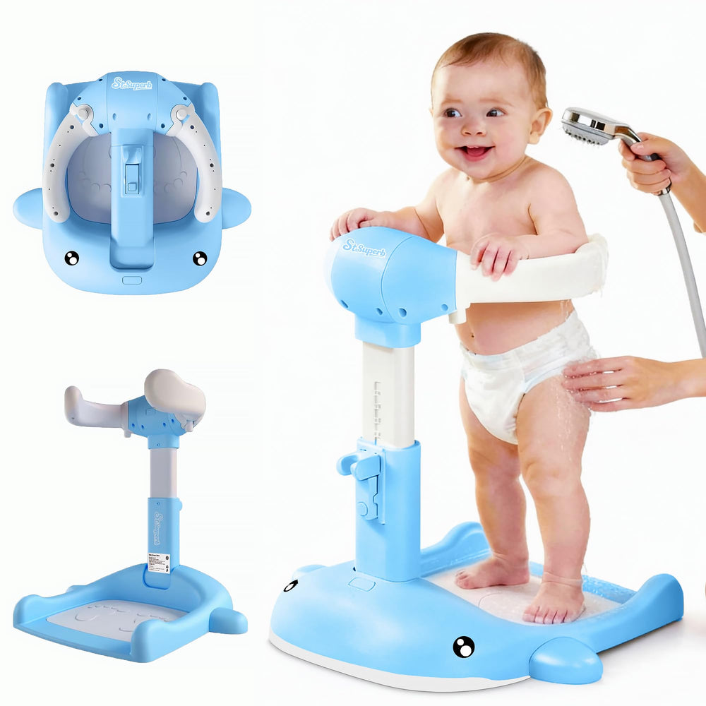 SteelSuperb baby bath stand folded panel demonstrates compact storage for small spaces.