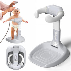SteelSuperb foldable baby shower stand offers compact storage for small bathrooms.