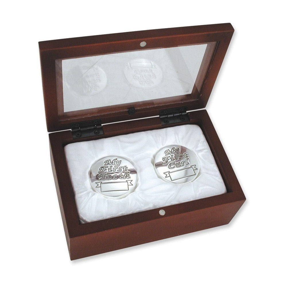 Stephan Baby keepsake box for curls and teeth in rosewood finish