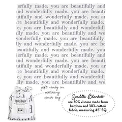 Stephan Baby swaddle with matching drawstring gift bag