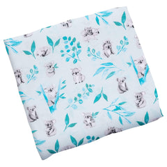 Stephen Joseph Koala muslin swaddle blanket offers soft, breathable cotton for cozy swaddling.