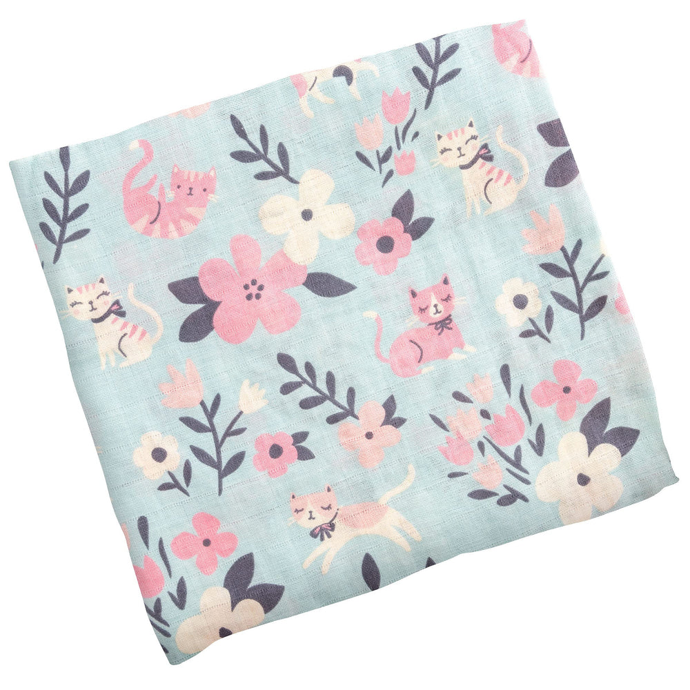 Stephen Joseph muslin swaddle blanket with cat design for cozy swaddling