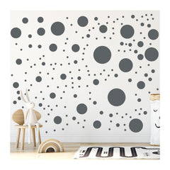 StickerDeen polka dot circle wall stickers grey pack; eight sheets for easy decorating.