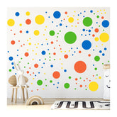 StickerDeen polka-dot circles pack enhances bedroom decor with removable dots