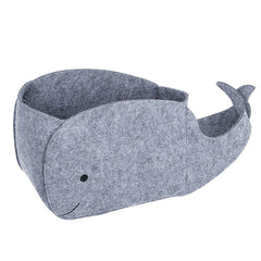 STOBOK whale-shaped storage bin keeps toys neatly organized in the nursery.