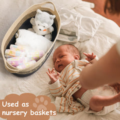 STOBS K light beige cotton rope basket blends with boho home decor.