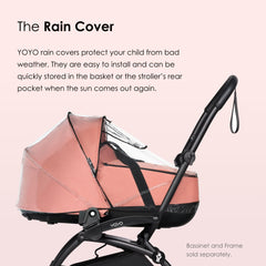 Stokke BABYZEN YOYO rain cover window flap enables handling while in use.