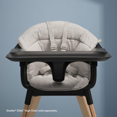 Stokke Clikk Cushion Nordic Grey reversible detail illustrating two textures