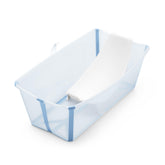 Stokke Flexi Bath foldable tub offers easy storage after bath time.