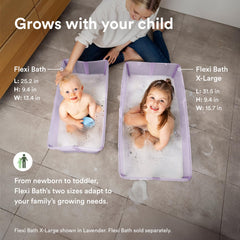 Stokke Flexi Bath X-Large Mickey Celebration heat-sensitive plug shows temperature.