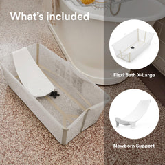Stokke Flexi Bath X-Large Newborn Support supports infants during baths.
