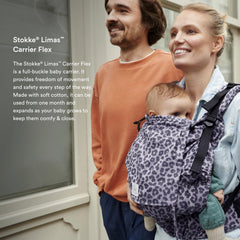 Stokke Limas Carrier Flex Leopard Lilac hip carry freedom of movement