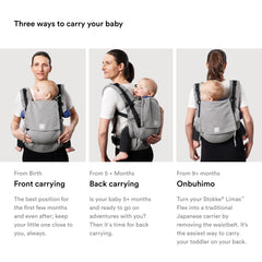 Stokke Limas Carrier Flex made from organic cotton (OCS) for soft, breathable wear