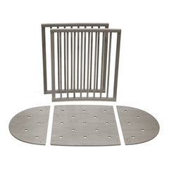 Stokke Sleepi Bed Extension V3 hazy grey shows simple assembly for nursery flexibility.